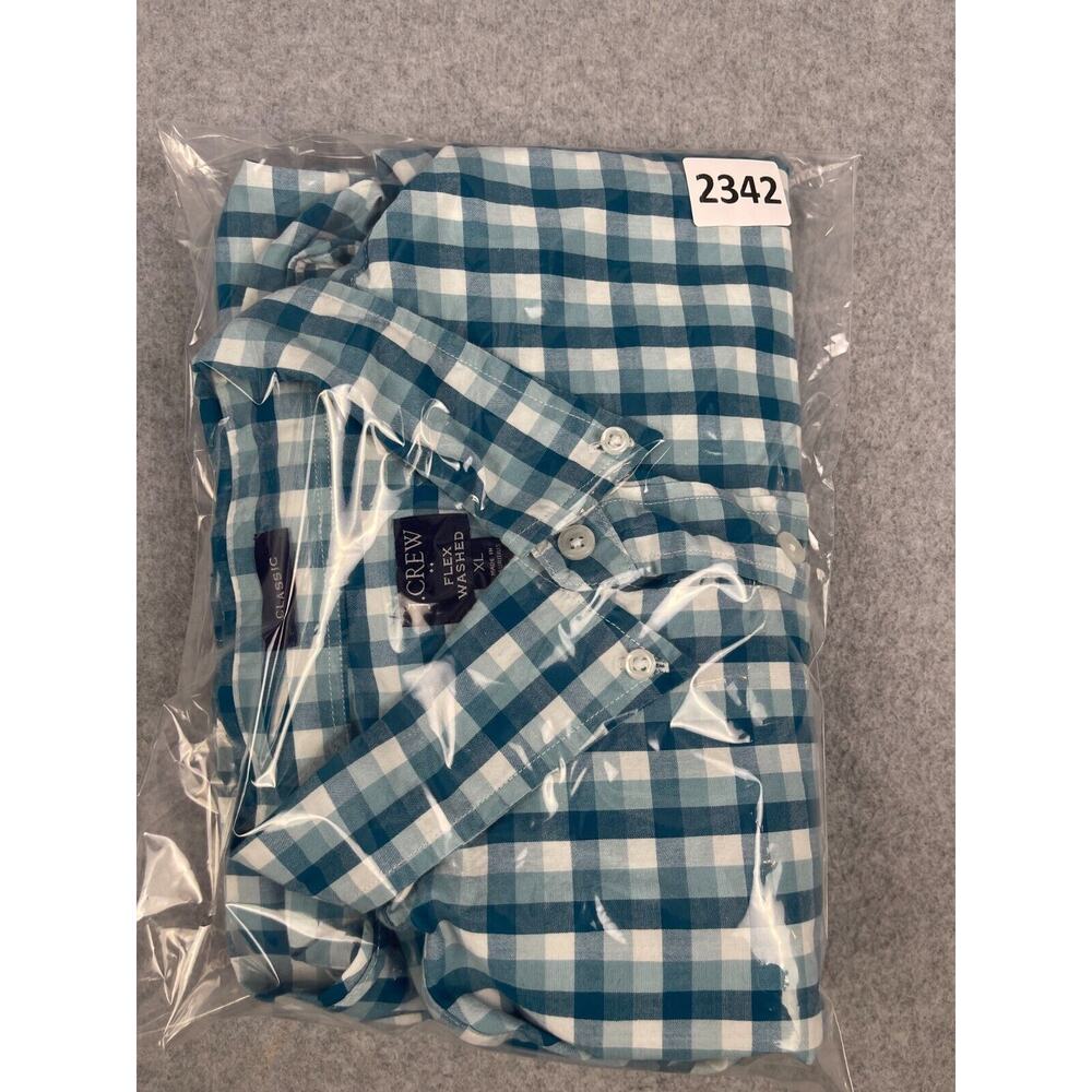 J Crew Shirt Mens XL‎ Blue Checks Plaid Long Sleeve Button Down Preppy Classic - Picture 9 of 9